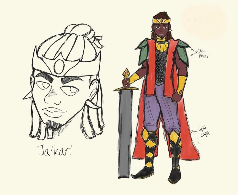 Ja'Kari Character Design for The Princess Awakens in Midnight Mystic Anthology