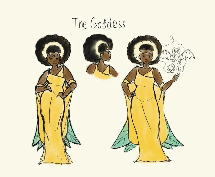 The Goddess Character Design for The Princess Awakens in Midnight Mystic Anthology